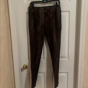 Metallic bronze Textured pull on Pants. Size 10.
